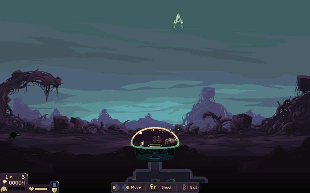 From Dome Keeper, a space ship containing resources leaves the planet