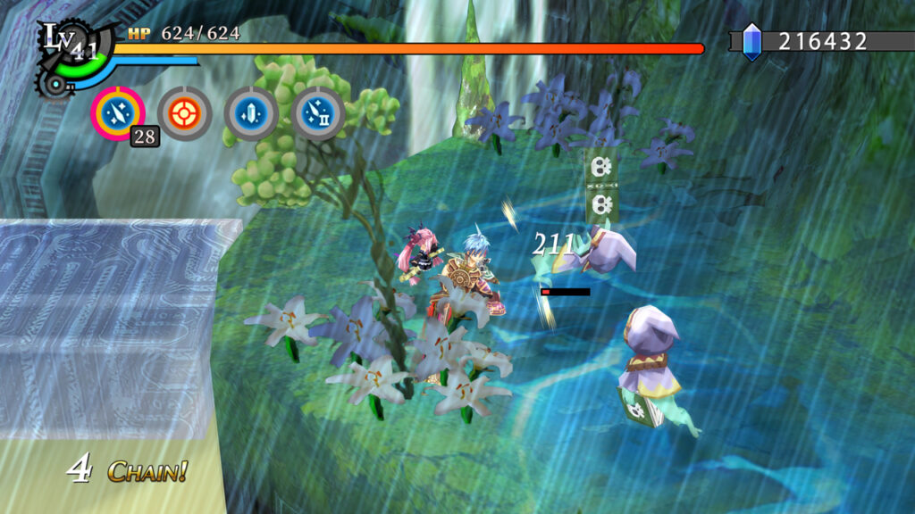 attacking some high level foes in The Legend of Nayuta