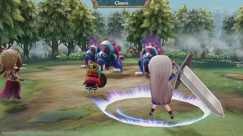 The character Bianca with her Cleave attack in The Legend of Legacy