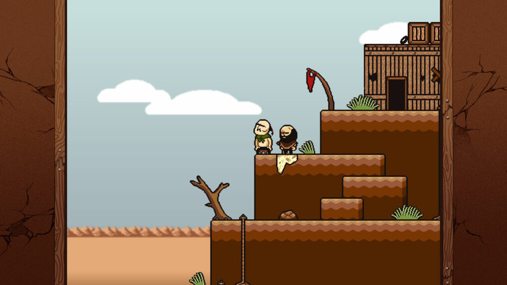 Your character in LISA: The Painful interacting with a character in the desert