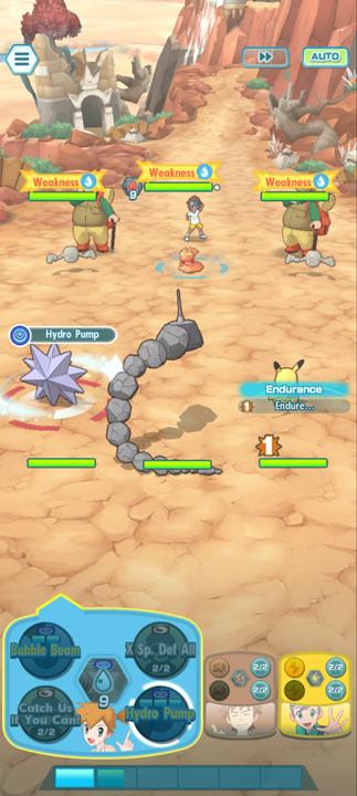 A battle sequence from Pokemon Masters EX