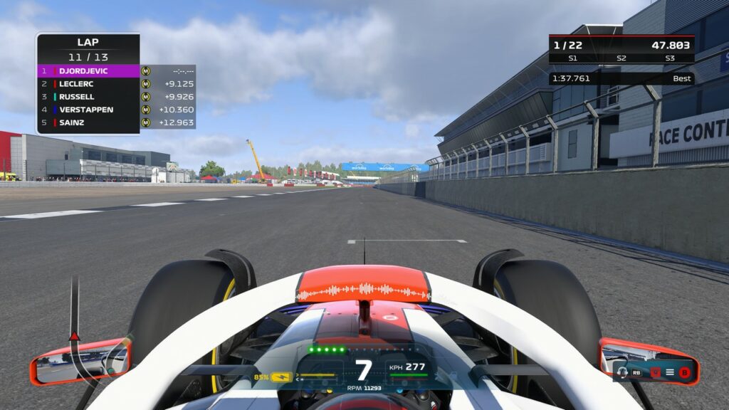 The cockpit view on Silverstone