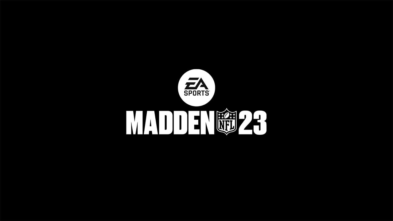 The Madden NFL 23 Title Screen on a black background