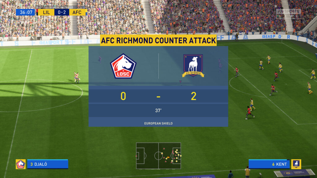 An example of a career match moment in FIFA 23