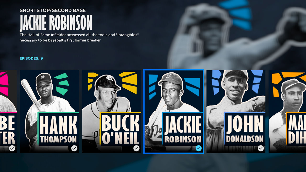 The Storylines player select menu from MLB The Show 23