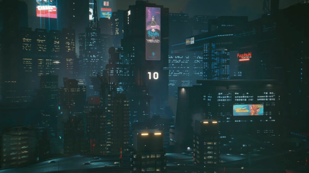 The Night City Skyline from Cyberpunk 2077