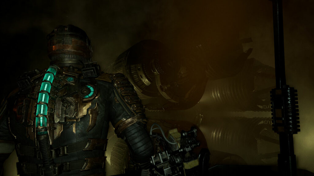 Issac Clarke walking in a mid-chapter section of Dead Space