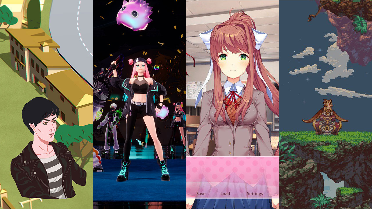 Week 6 of playing a different game every day, featuring Wheels of Aurelia, Foamstars, Doki Doki Literature Club, and Owlboy