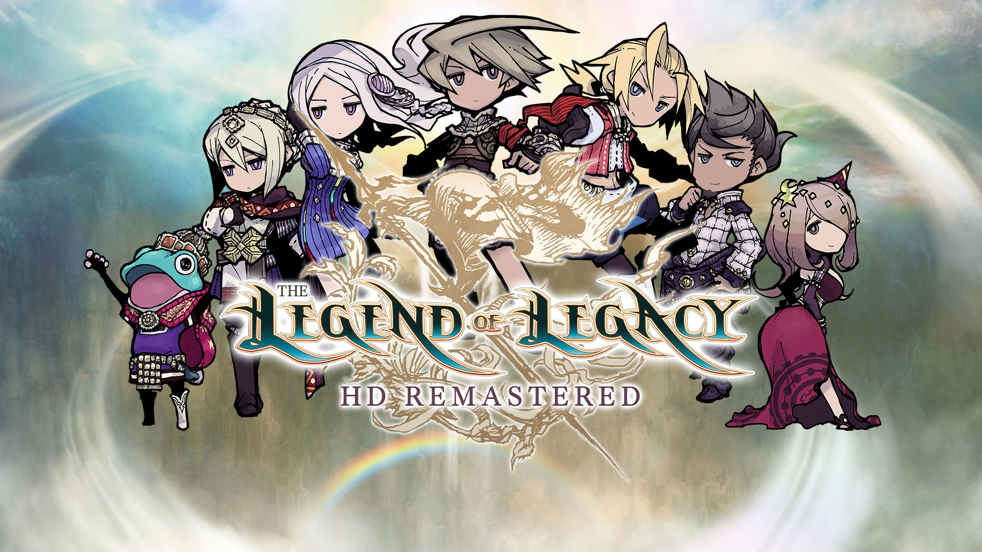 The Legend of Legacy HD Remastered key art featuring all seven playable characters