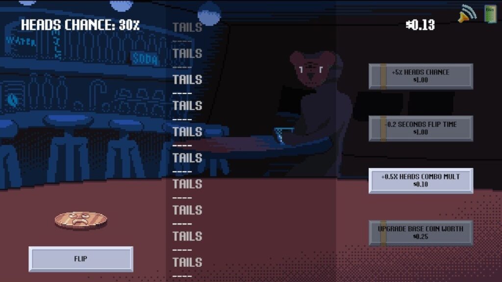 Getting 10 straight "tails" flips in Unfair Flips