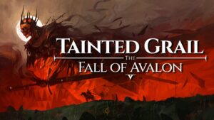 The key art for Tainted Grail: The Fall of Avalon - featuring a mysterious skeleton figure